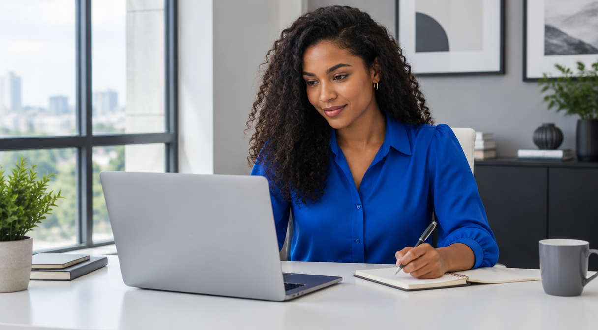 Empreendedor conferindo o financeiro no celular e no notebook